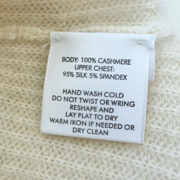 White + Warren Cashmere Silk Sweater Shell Sleeveless Tank Cream | Size Medium - Picture 7 of 8